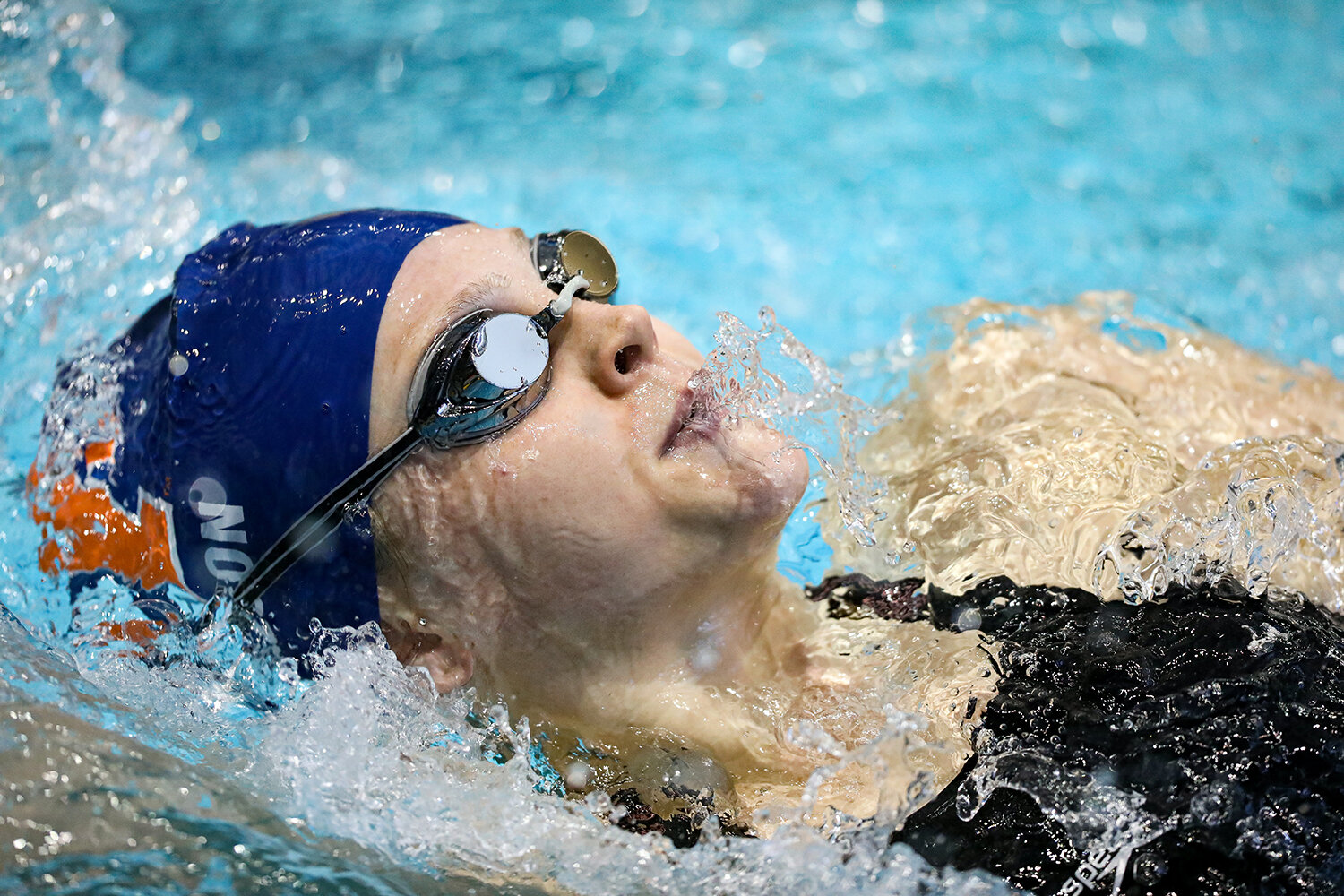  Abby Olson swims a preliminary heat in the 200 yard backstroke during the Big Ten Women’s Swimming and Diving Championships at the Campus Welfare and Recreation Center in Iowa City, IA on Saturday, Feb. 22, 2020.  
