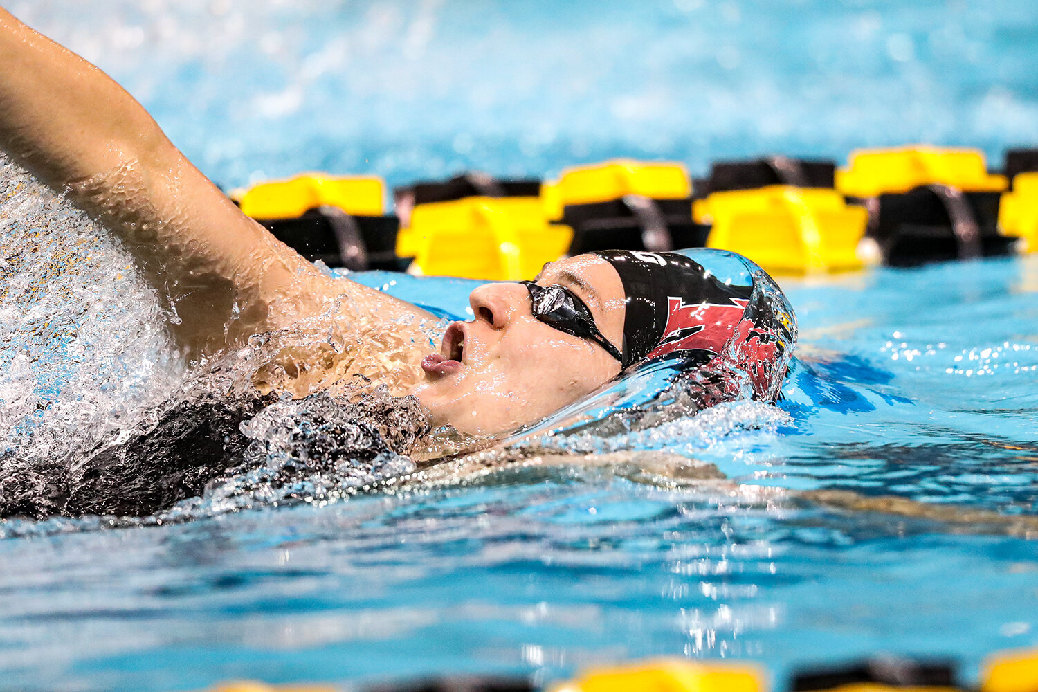  Tereza Grusova swims the consolation final in the 200 yard backstroke during the Big Ten Women’s Swimming and Diving Championships at the Campus Welfare and Recreation Center in Iowa City, IA on Saturday, Feb. 22, 2020.  