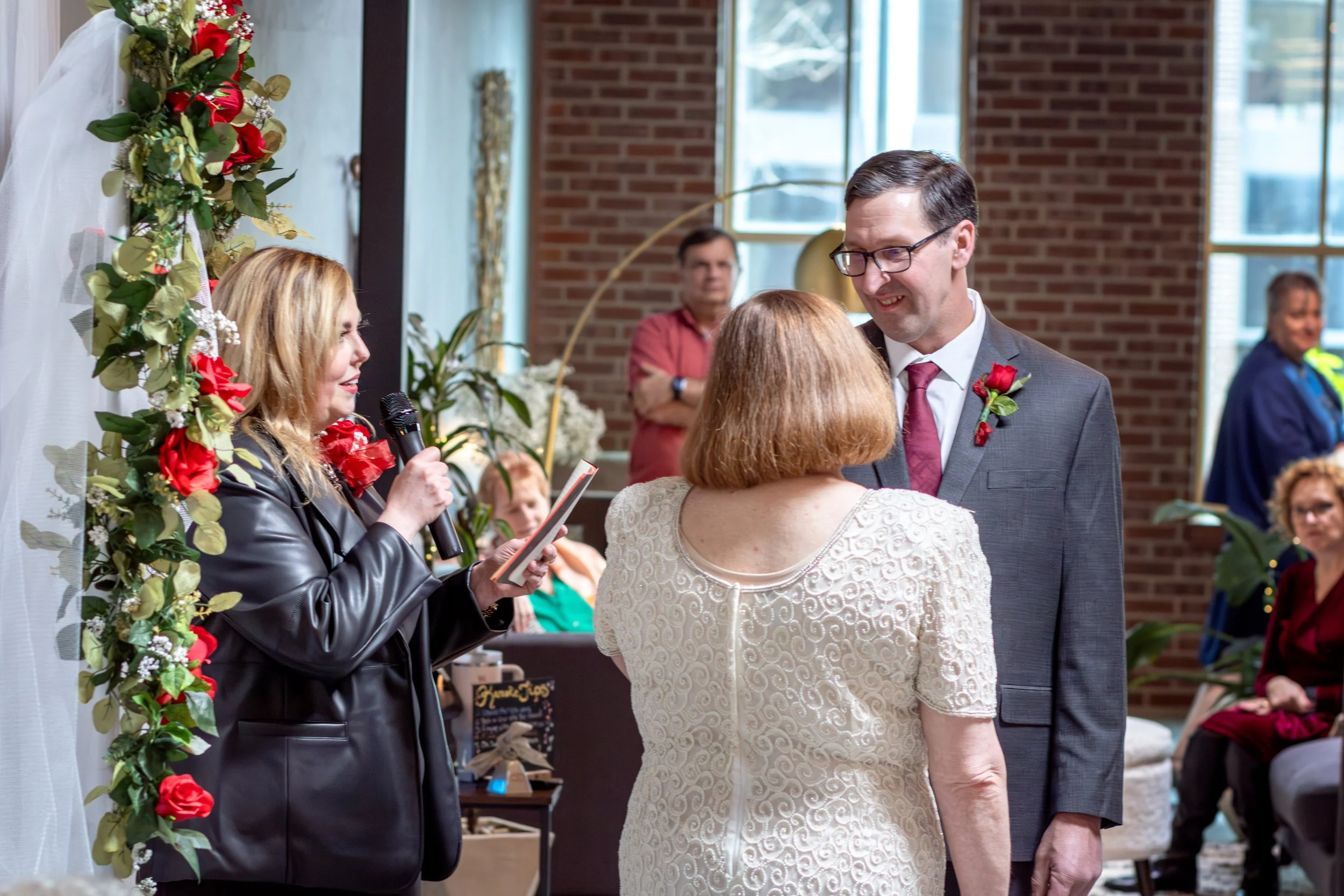 A micro wedding ceremony held at The Nest Cowork in downtown Green Bay, Wisconsin.
