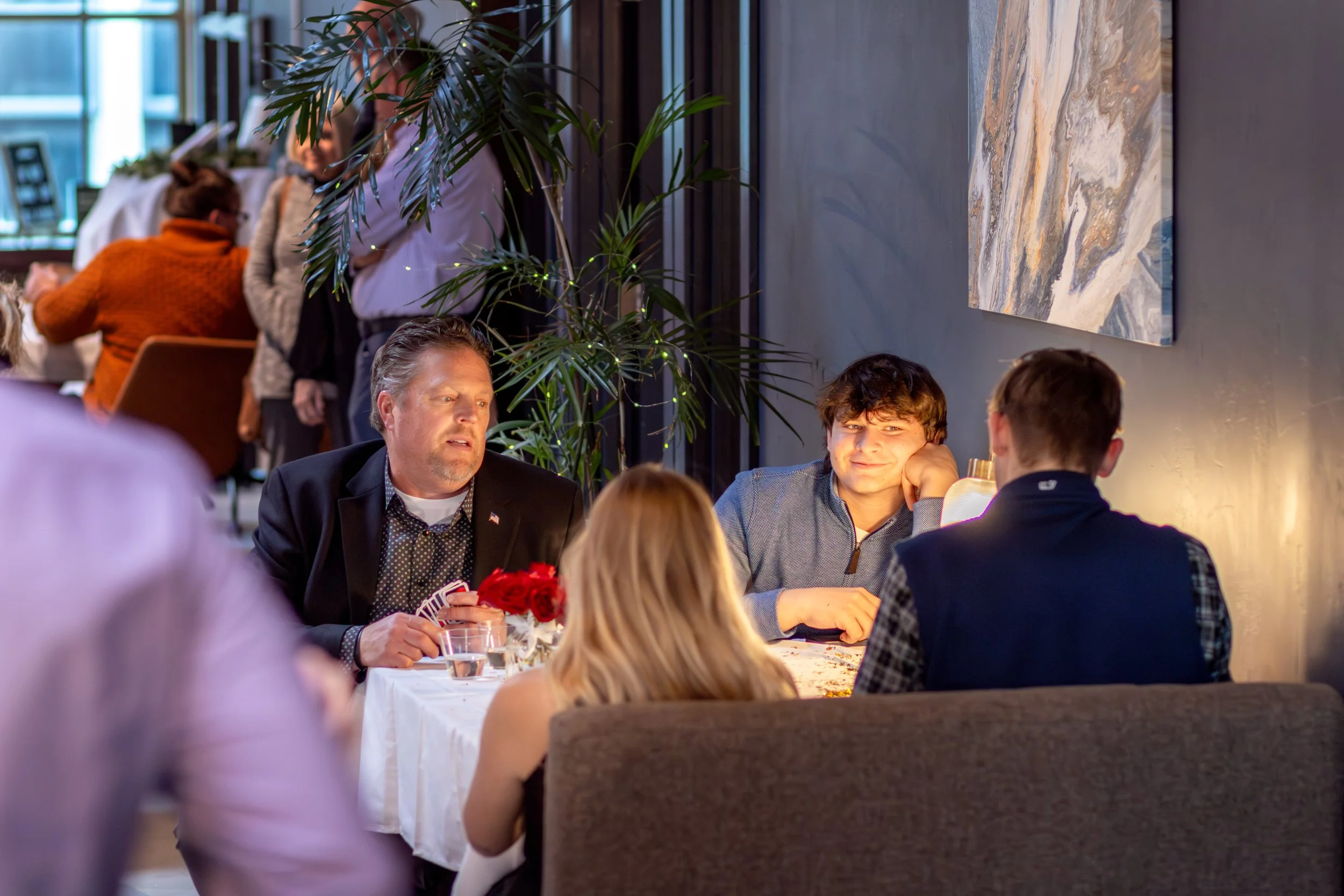 An intimate micro wedding ceremony at The Nest, downtown Green bay Wisconsin allows for intimate seating.