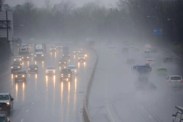 On the Beltway in the rain. Photo credit WTOP.