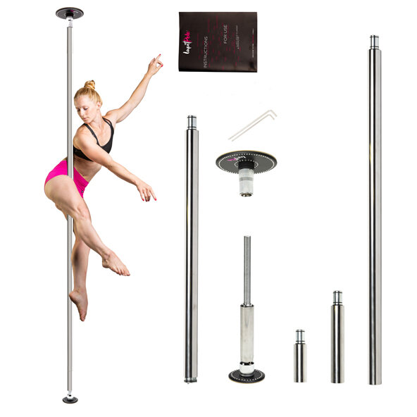 45mm Stainless Steel dance Pole Dancing Kit Portable Fitness Spinning Static New 