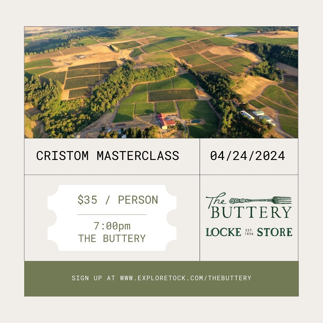 Don&rsquo;t forget to sign up for our Cristom Masterclass with Winemaker Daniel Estrin! 

Next Wednesday, April 24th, Daniel will be here to taste through Cristom&rsquo;s elegant portfolio. Cristom is one of the best wineries from Willamette, so you 