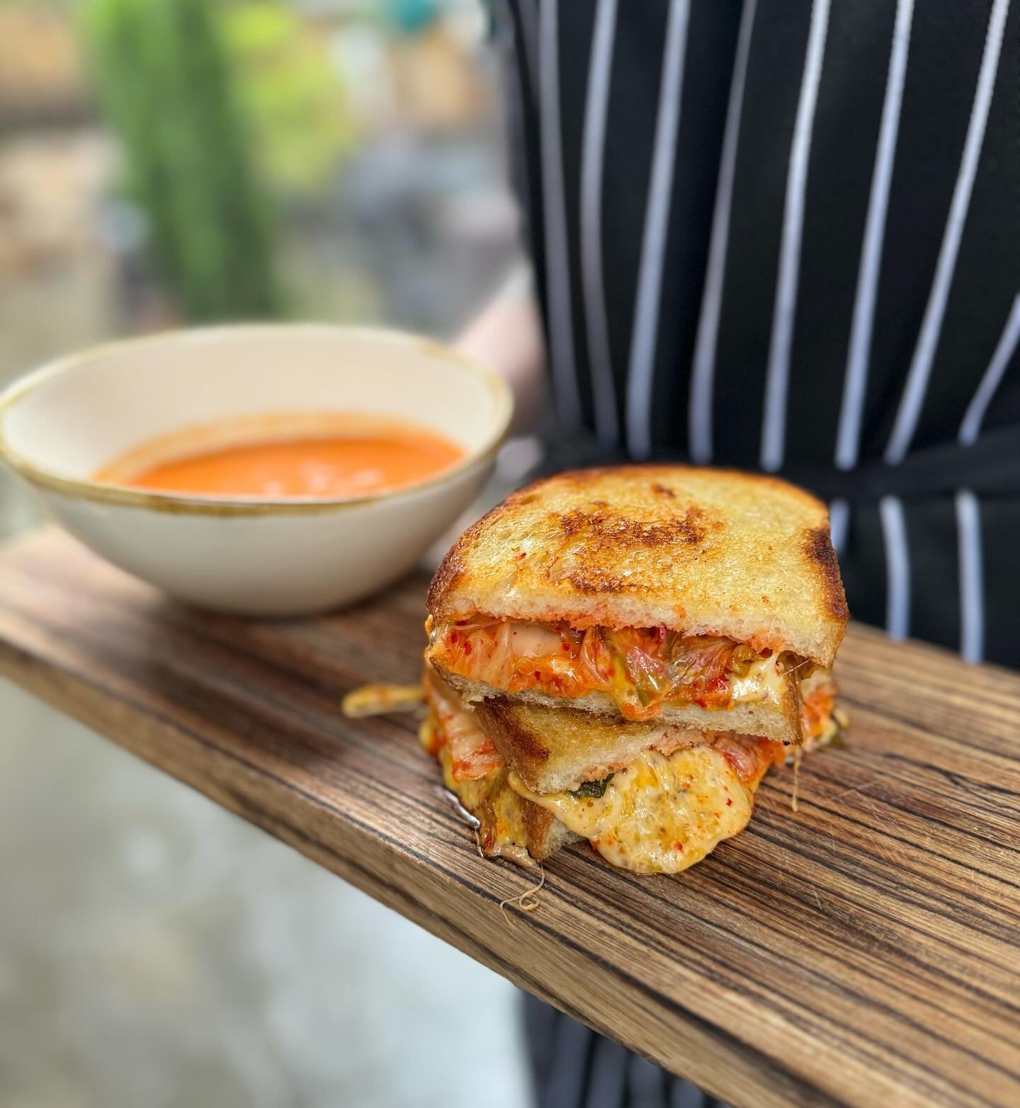 Chase this rain away with our kimchi grilled cheese! Melted Swiss and cheddar with spicy kimchi on your choice of butter toasted multigrain or sourdough! Goes perfectly with our tomato basil soup 😋😏

Available today and tomorrow till 3pm!