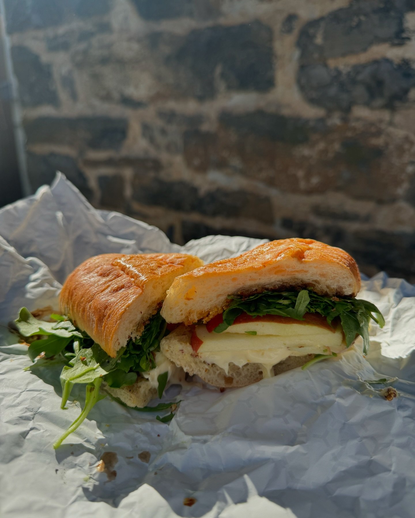 Back by popular demand - our warm Brie and apple baguette, featuring our favorite double-cream cheese, local apples, arugula, whole grain Dijon, and a drizzle of aged balsamic vinegar.