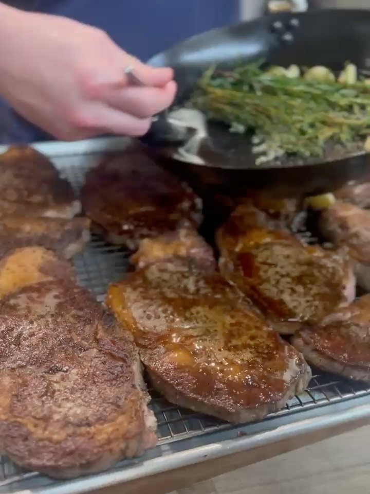 Need some homemade comfort on this dreary day? Come on in and get everything you need for a hearty steak dinner. 
These ribeyes are 14 ounces and cooked to juicy perfection! We look forward to making your dinner easy and delicious ☔️🥩✨