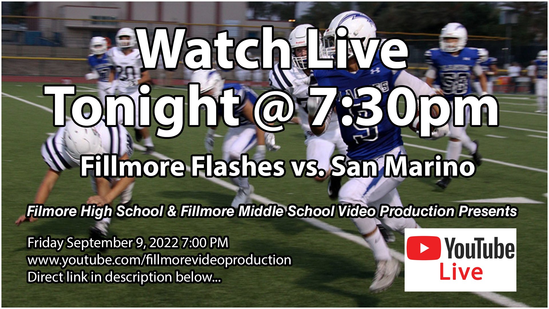 Falshes vs. San Marino   Live Stream  —  Fillmore Unified School District