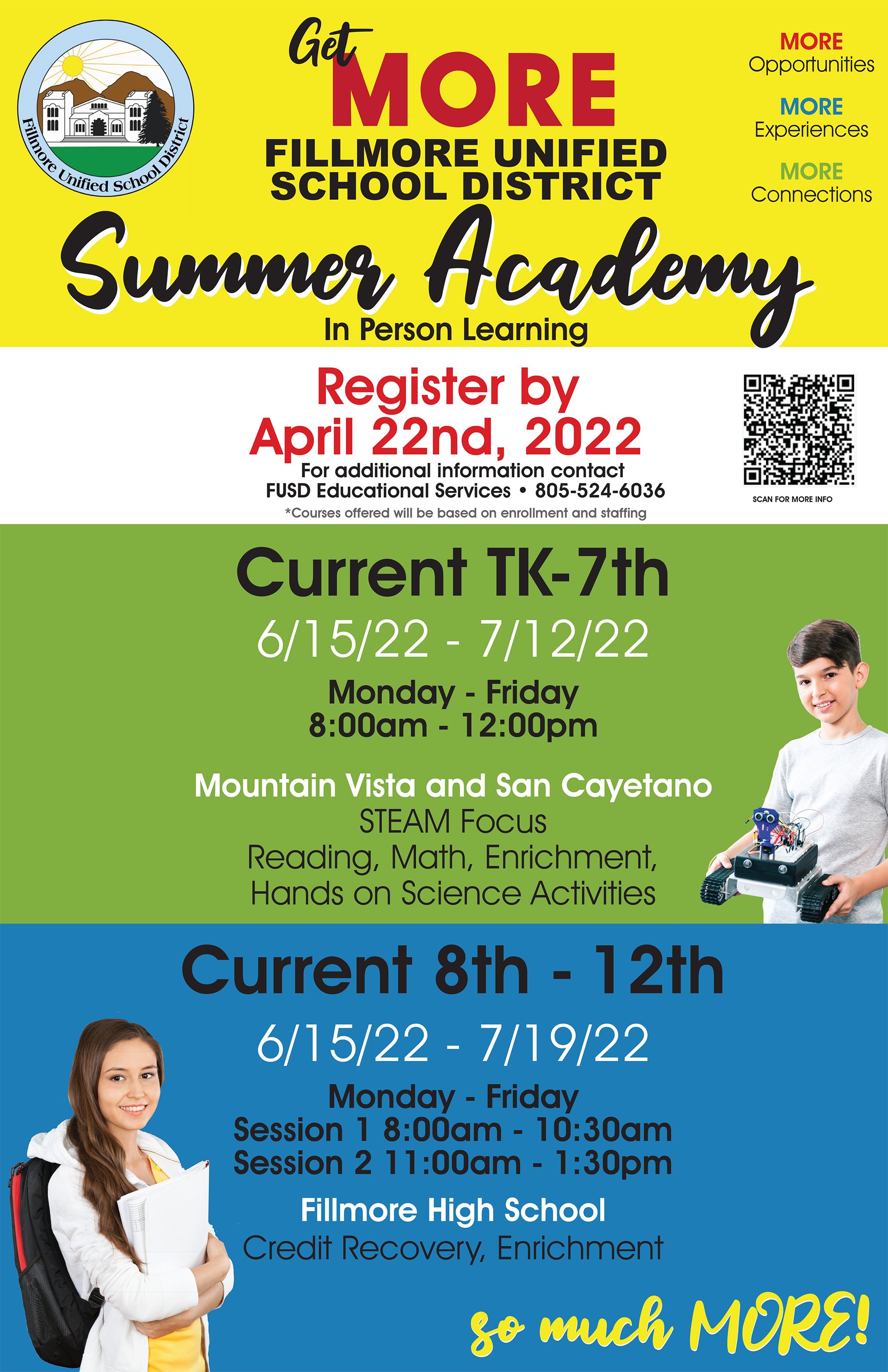 Sign Up Today For Summer Academy! [English/Spanish] — Fillmore