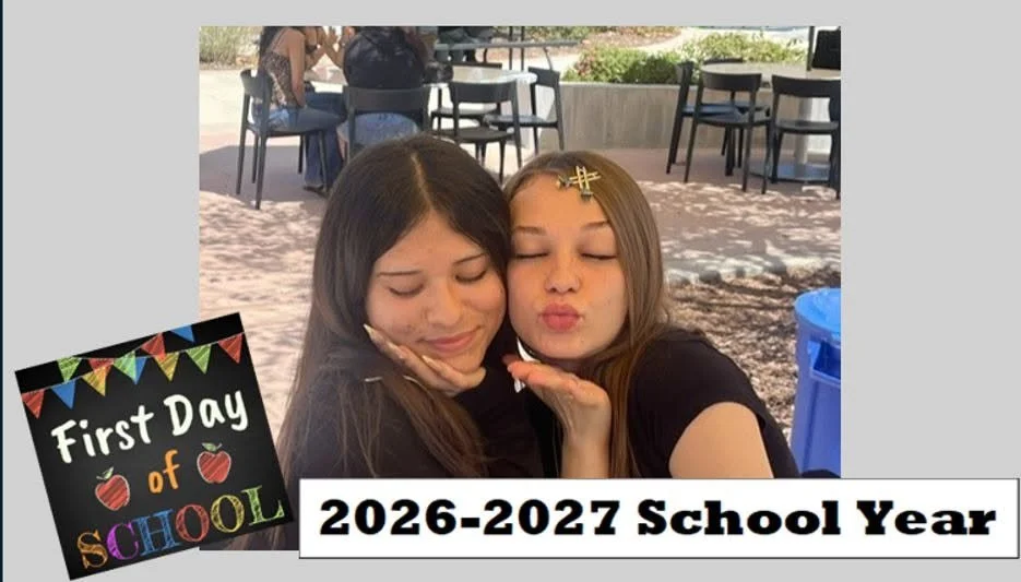 Two Sierra High students pose together on the first day of school.