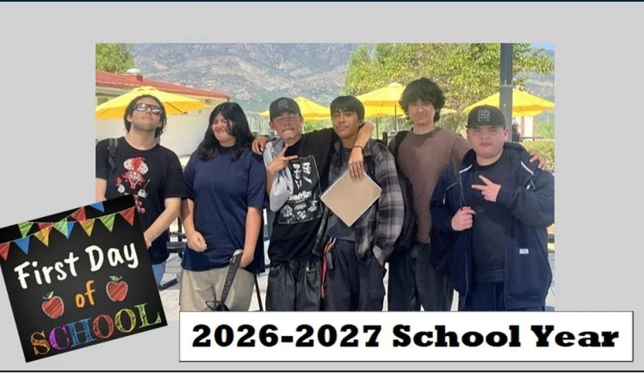 A group of Sierra High students gathers outdoors to welcome the new school year.