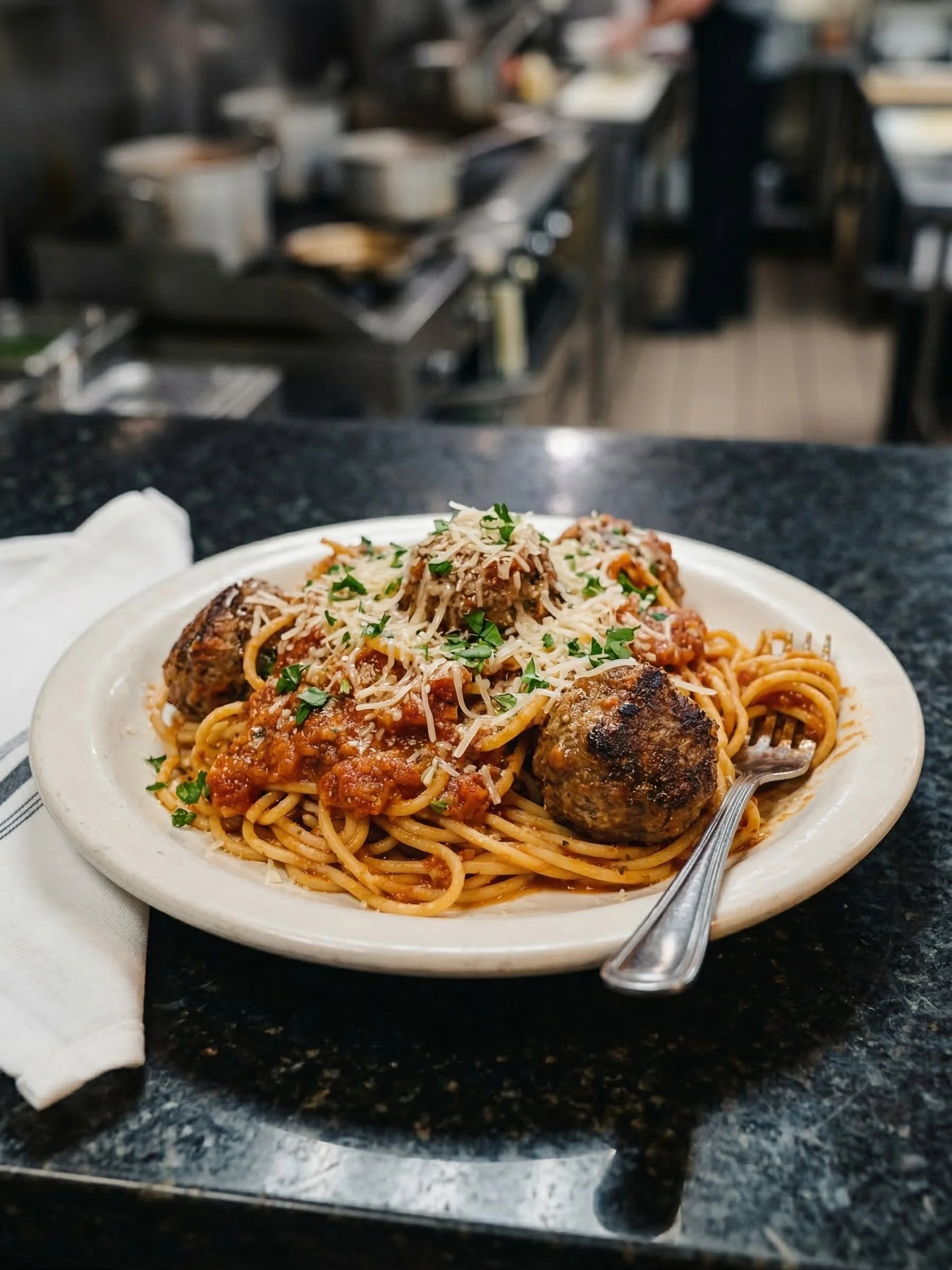 Spaghetti & Meatballs at Lemmo's Grill Moorpark