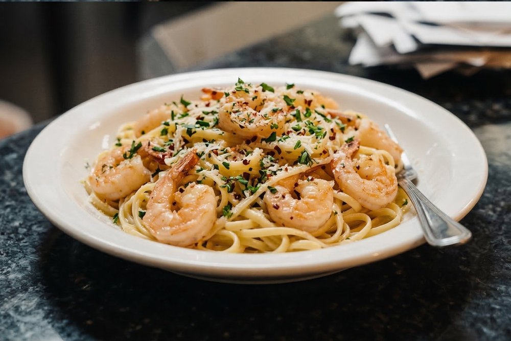 Shrimp Scampi at Lemmo's Grill Moorpark
