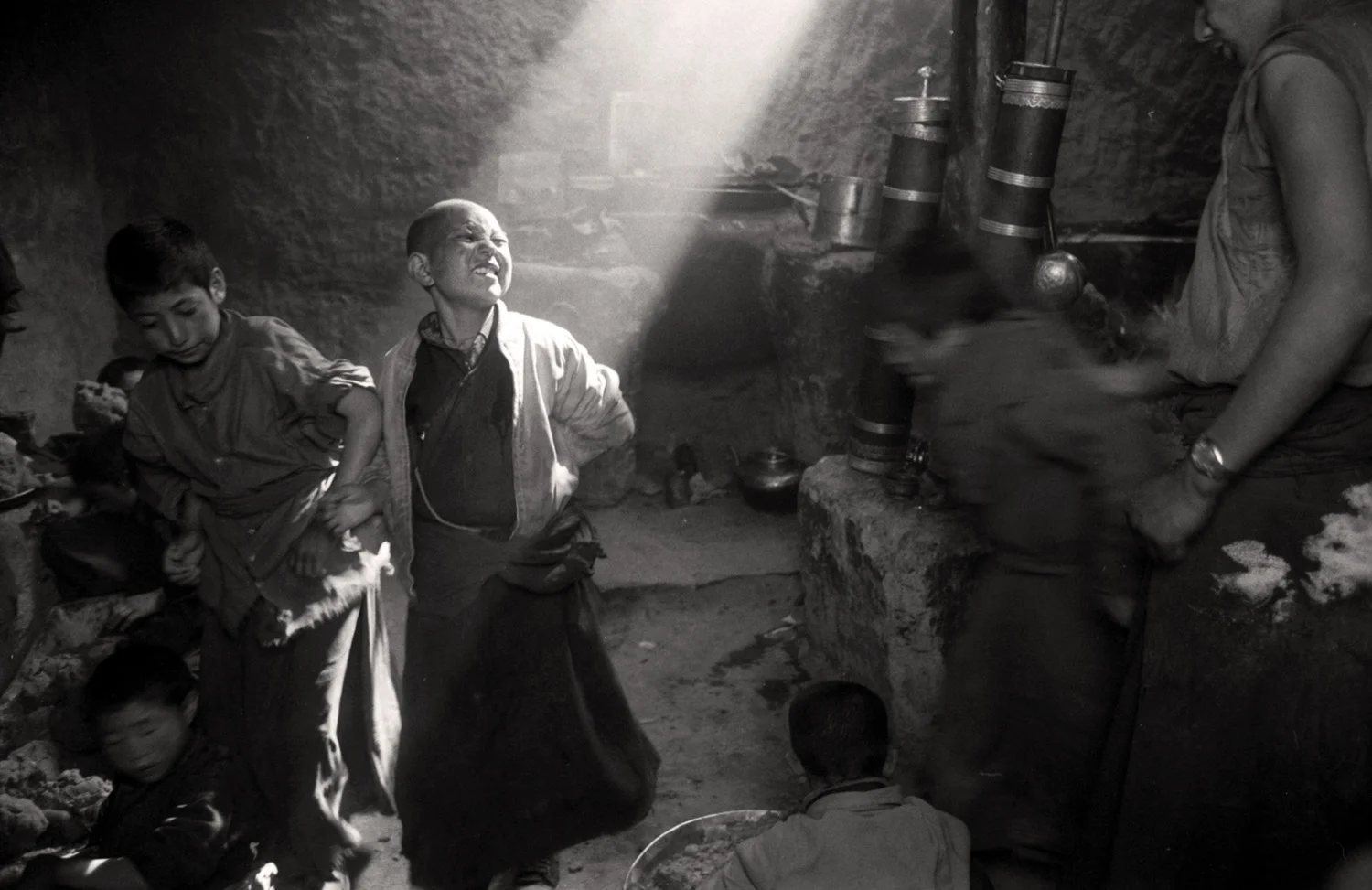 Novice in Monastery Kitchen - Lamaruyu Gompa, Ladakh, on the Tibetan Plateau