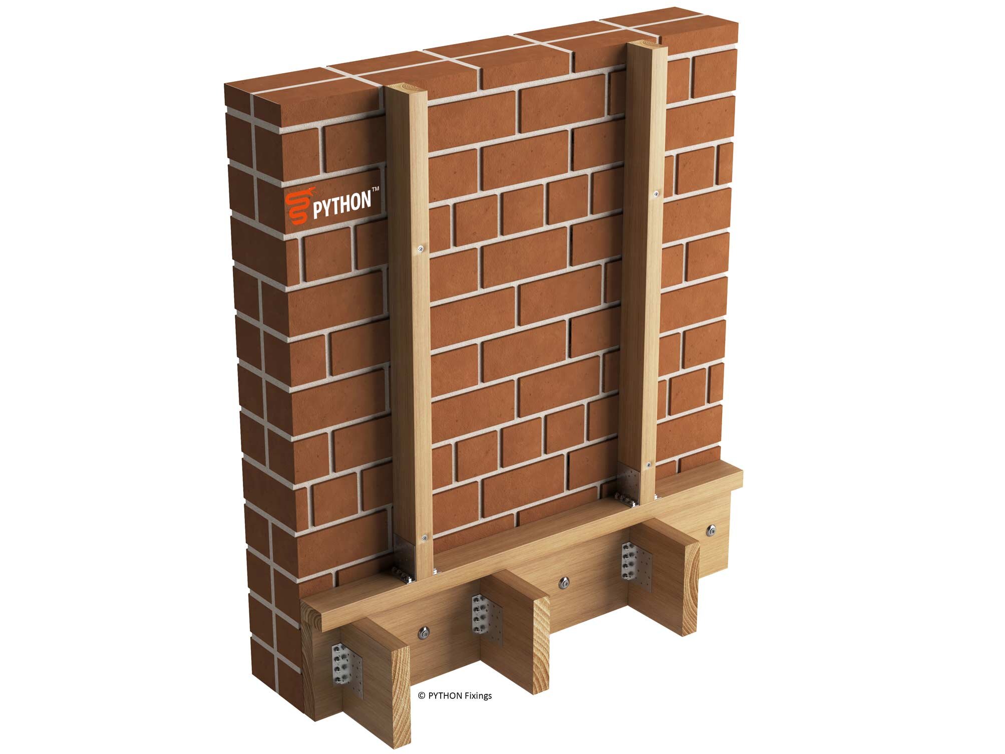 Solid brick masonry - Strong-back connection, PYTHON MT