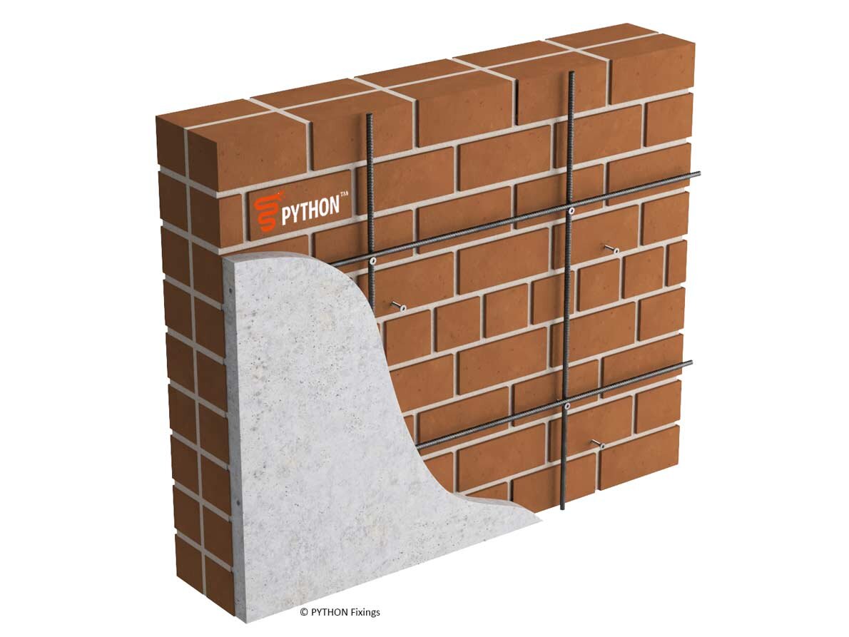 Solid brick masonry - Starter stud connection for Shotcrete / In-Situ Concrete pour, PYTHON MT