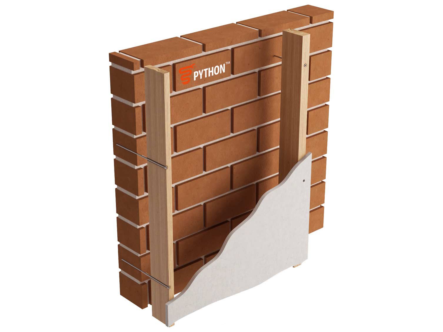 PYTHON C - Brick Veneer to timber stud ties 