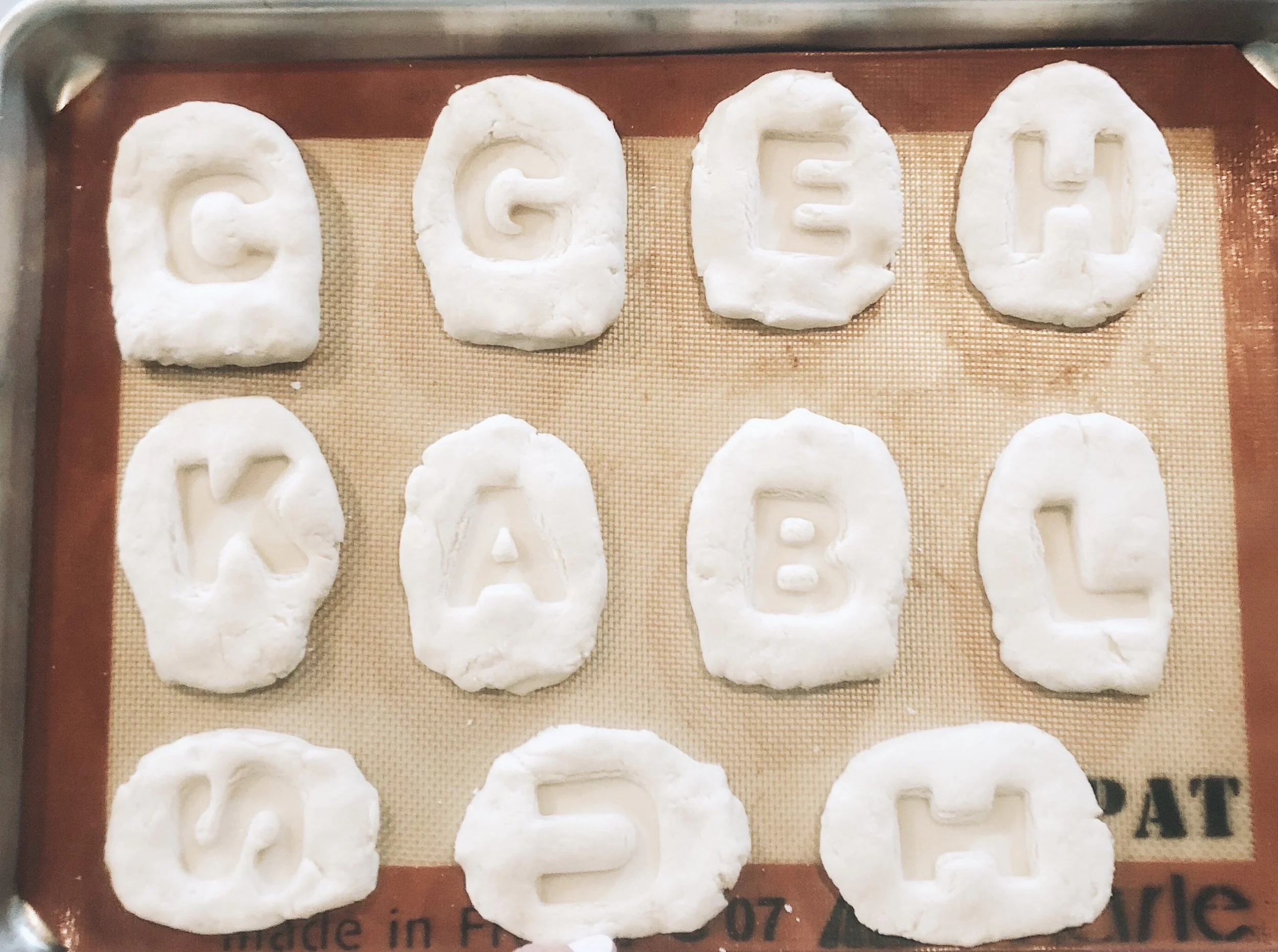 We ended up having 24 tombstones on two cookie sheets, but I think we could have had a couple more if we made some of them a little smaller.