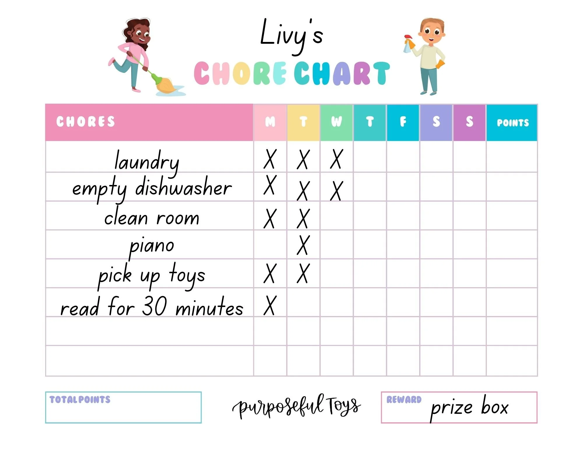 Simple chore chart that works! (+ free printable) — Purposeful Toys