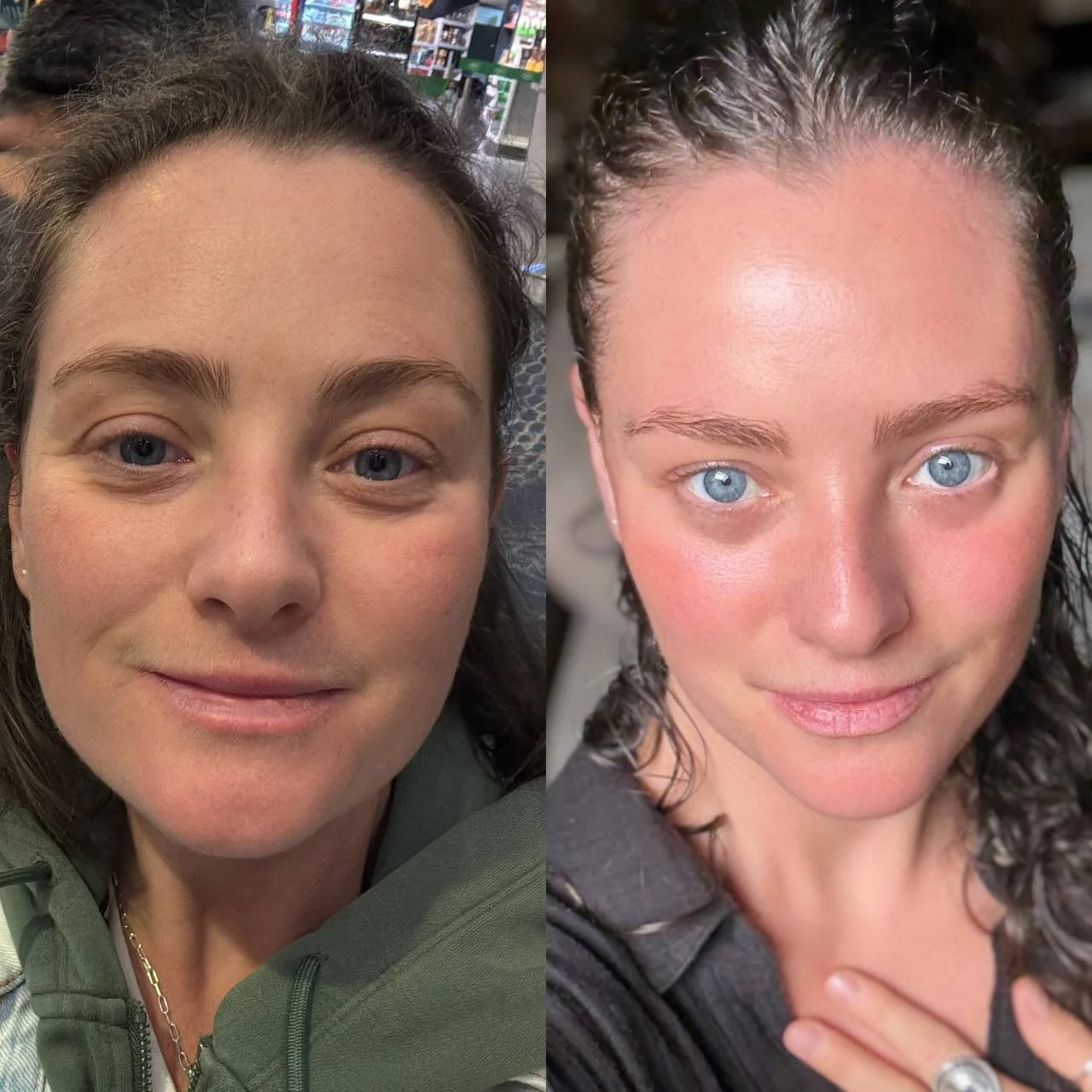 Arriving in Costa Rica on the left and at the end of day 3 on the right.