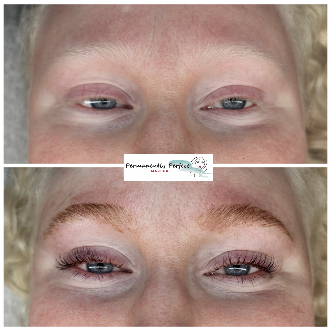 Lash Lift and Brow Lamination with tinting before and after