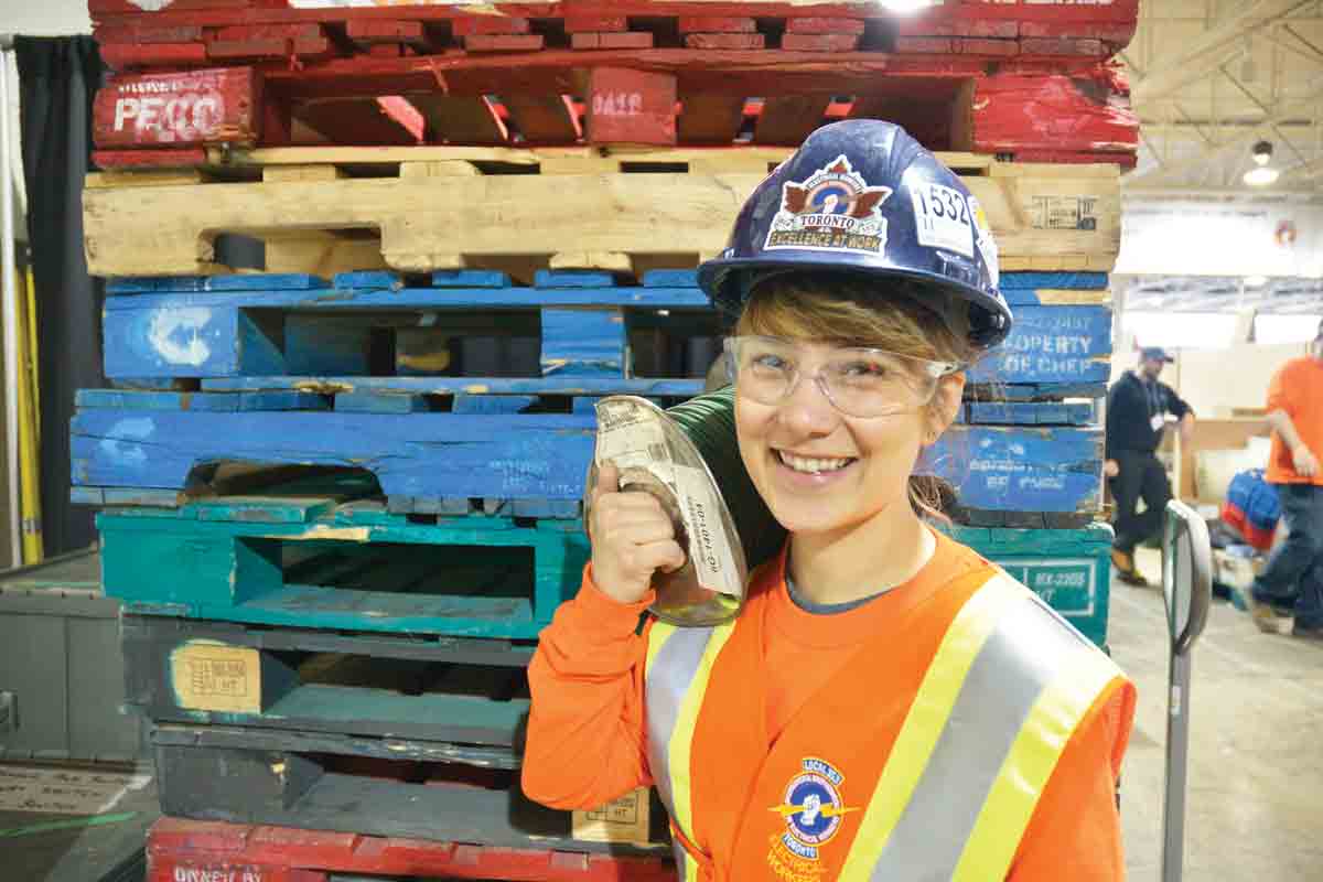Alisha Kelloway’s apprenticeship training allows her to earn while she learns – on her way to certification as an electrical worker. SUPPLIED