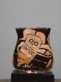 Ancient Greek armed owl in the Louvre