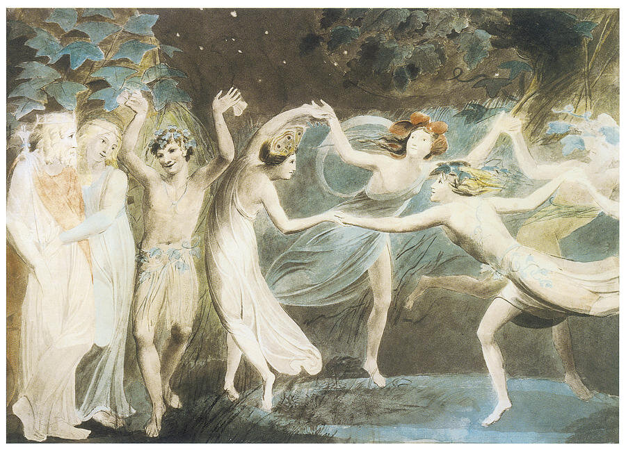 Oberon Titania and Puck with Fairies Dancing