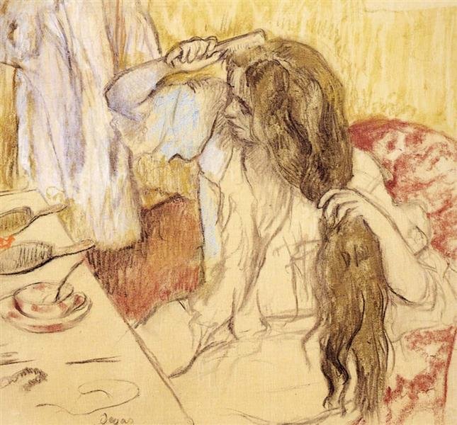 Woman Brushing her Hair, by Edgar Degas