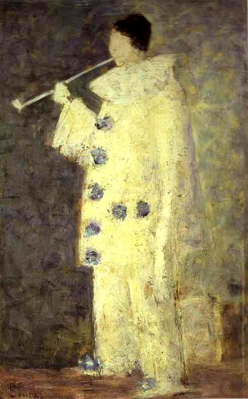 pierrot with a white pipe, Georges Seurat, 1883