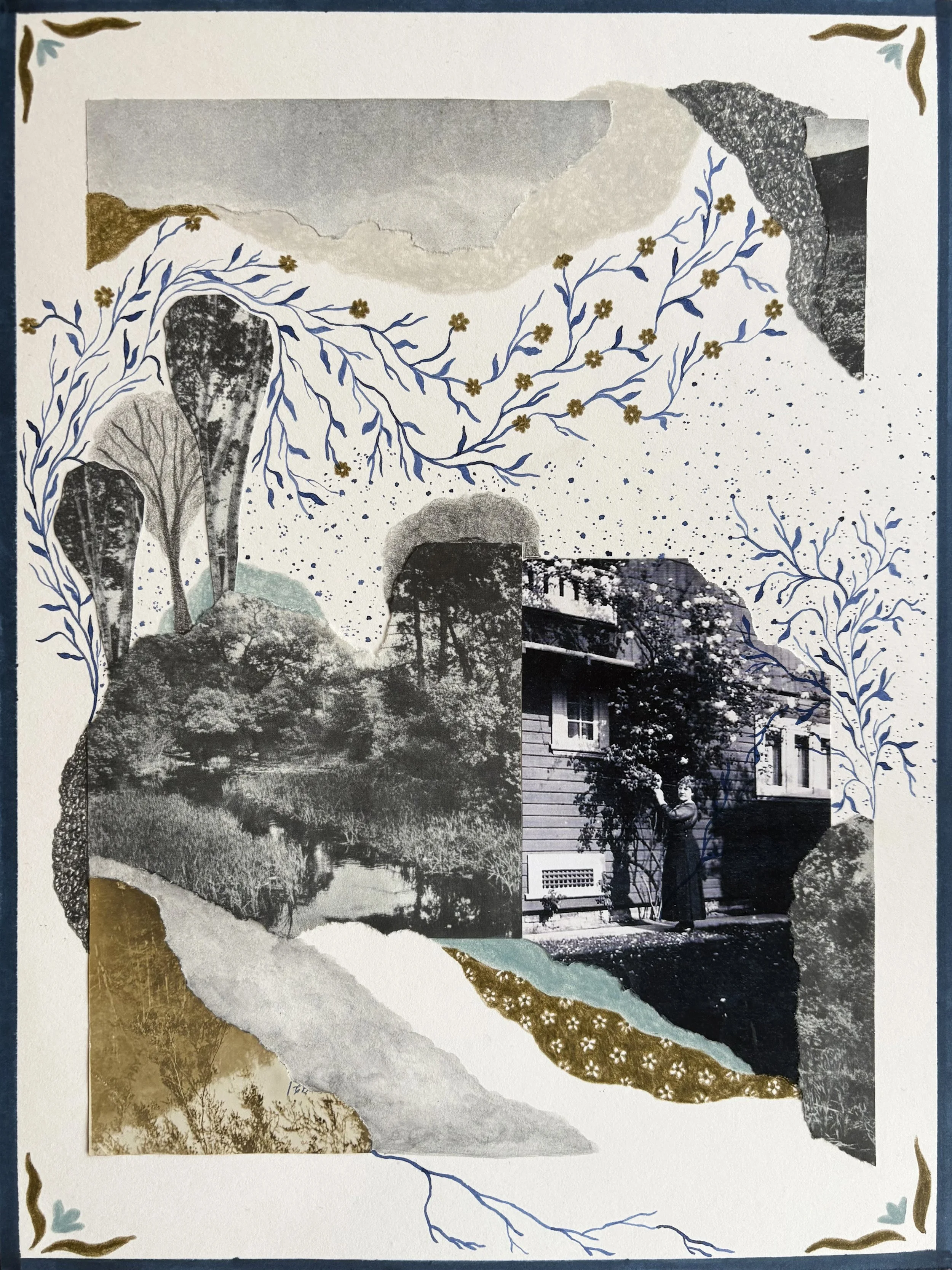 Beneath a Sky of Flowers, 9in x 12in, 2026