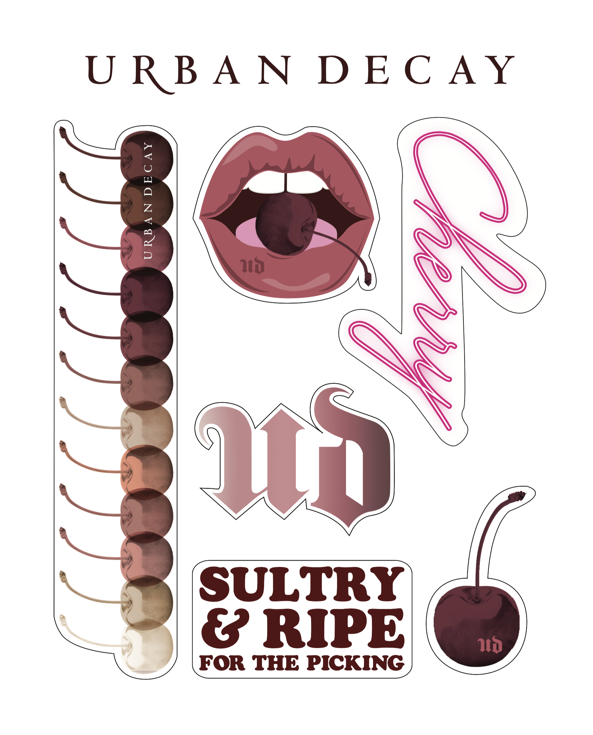 Naked Cherry sticker design