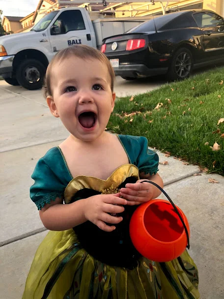 She was all smiles!