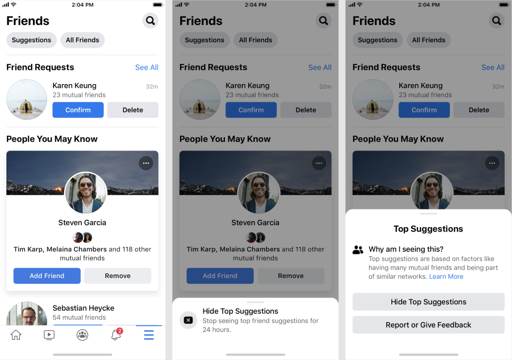 Top Friend Suggestions