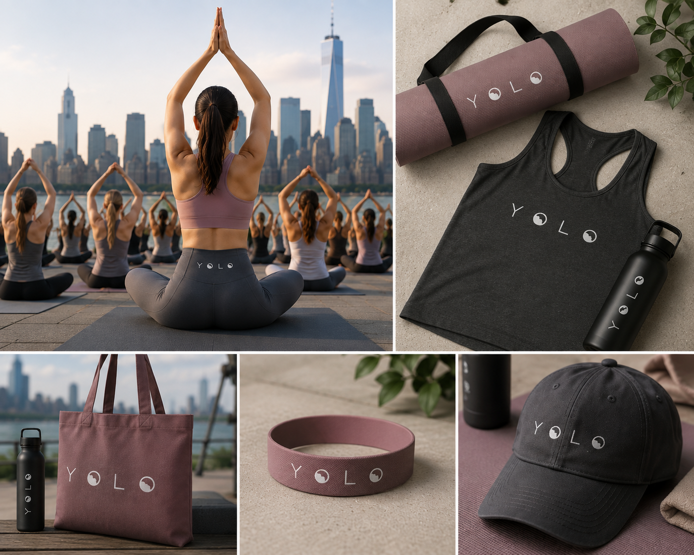 Women's Fitness High Waist Yoga Pants, Yolo event merch.png
