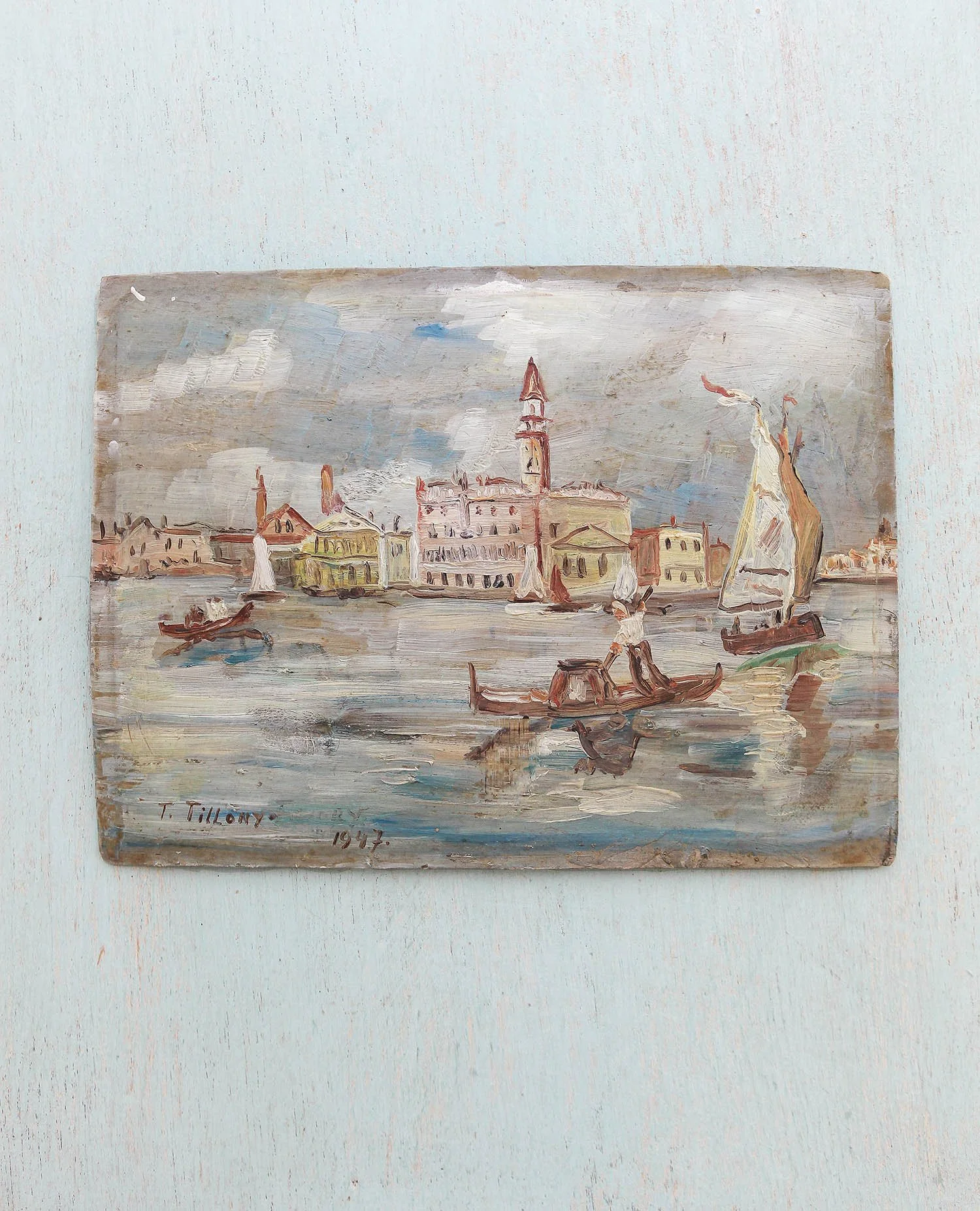 Vintage French Venice Painting