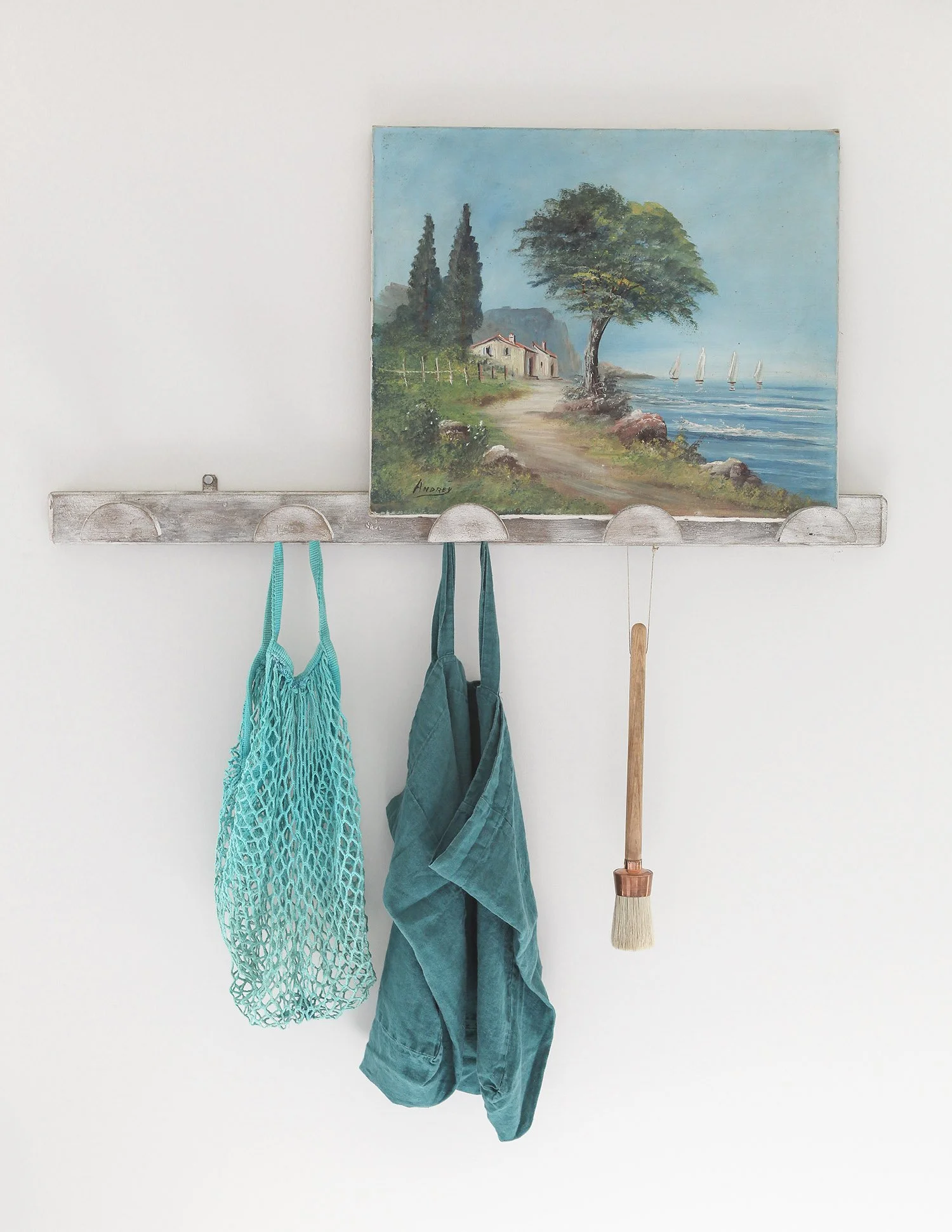 Vintage French Knit Market Bag