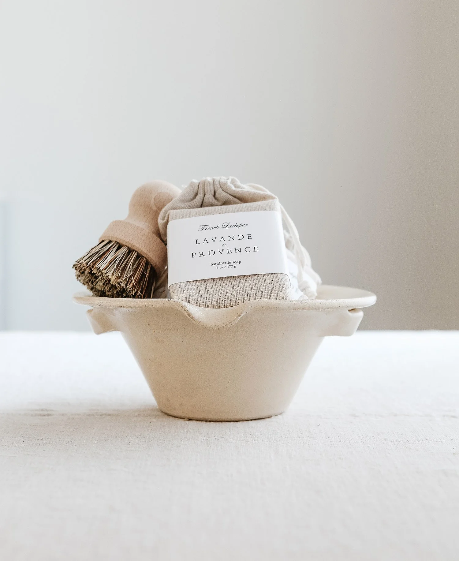 Antique French Salt Glazed Bowl with Spout