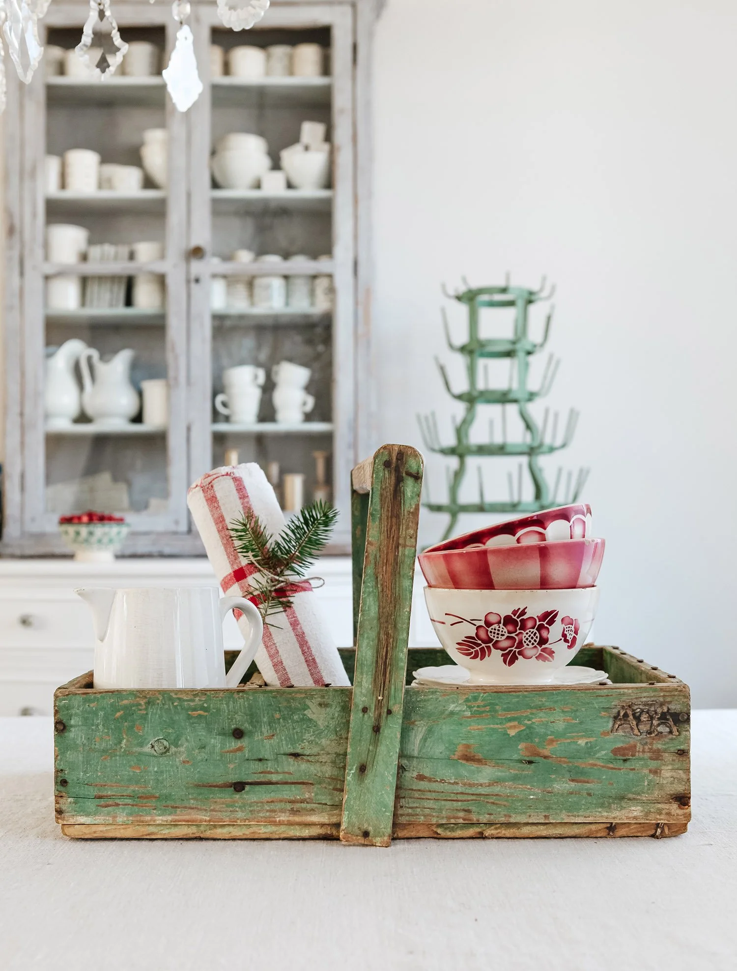 Vintage French Green Trug