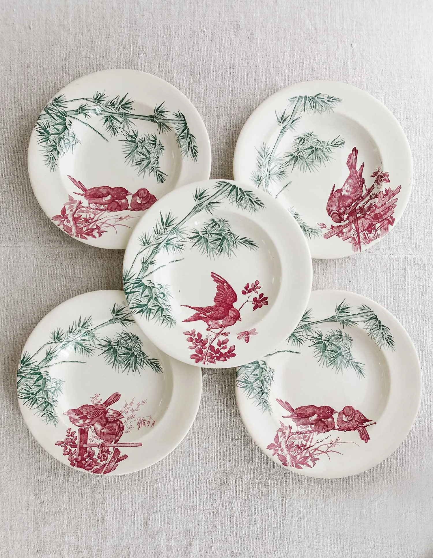 Antique French Oiseaux Bowls