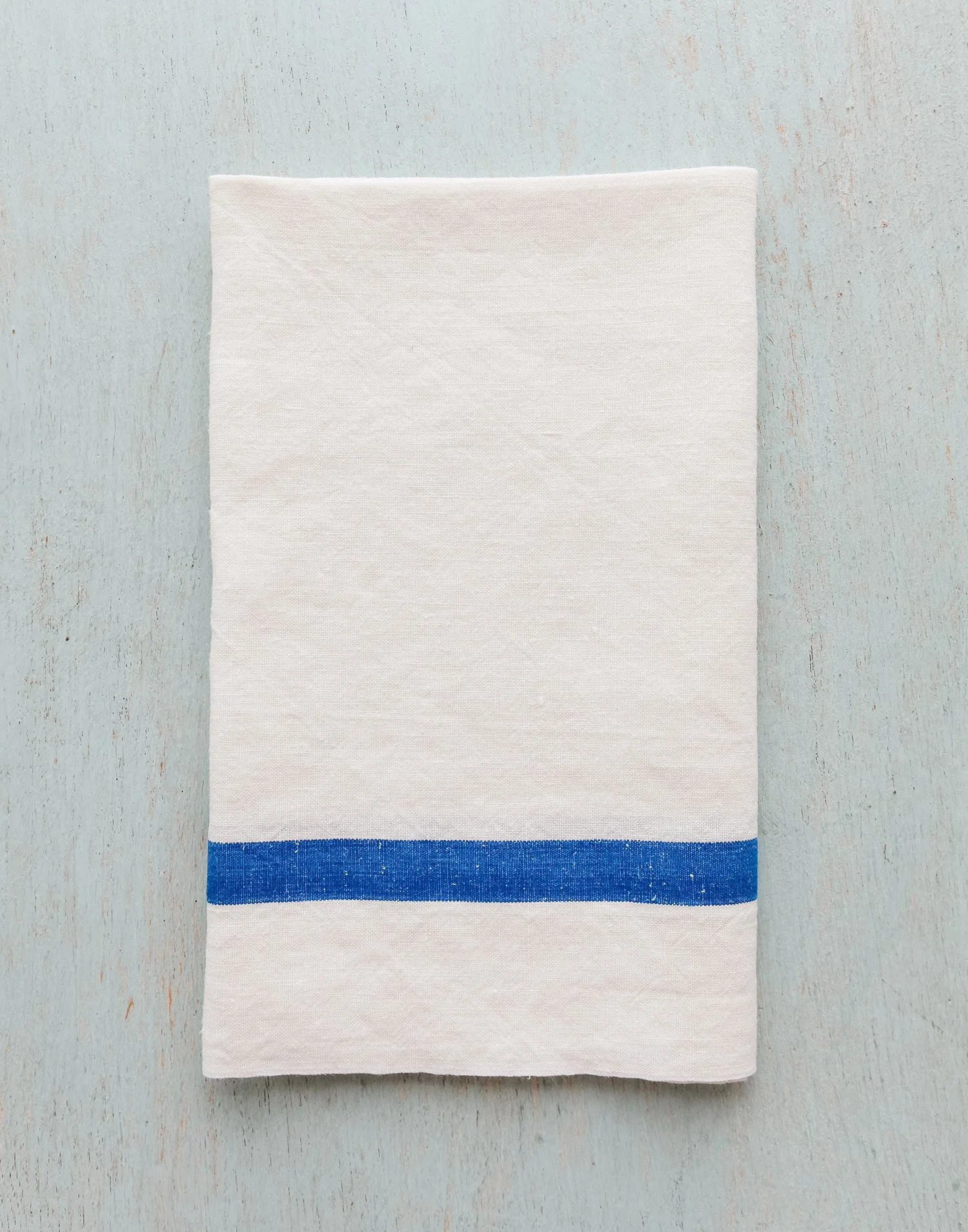 Vintage French Blue Striped Towel No. 2