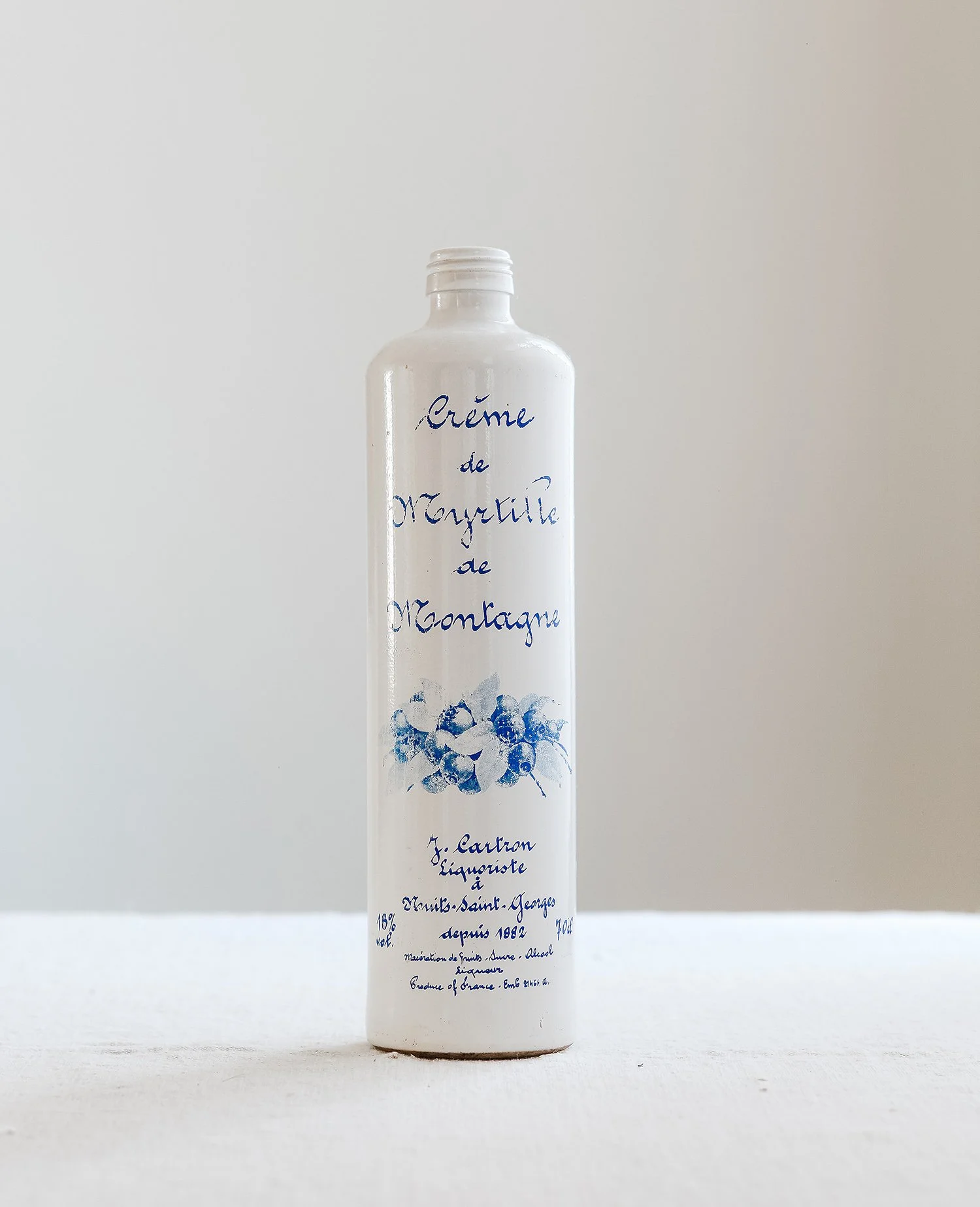 Vintage French Crème de Myrtille Bottle