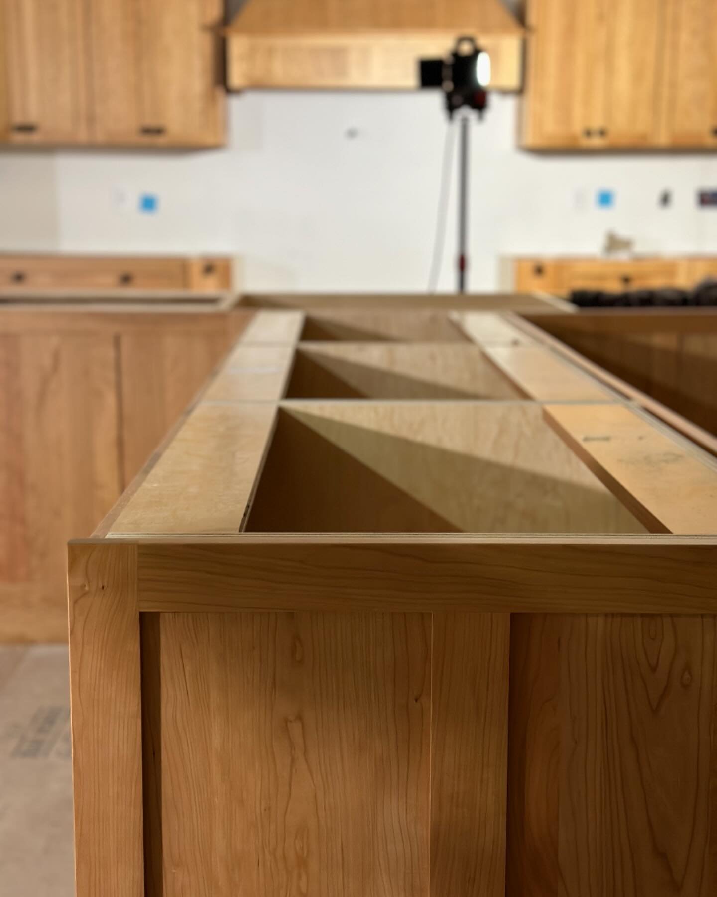 Work in progress on this cherry craftsman style kitchen with the biggest island we&rsquo;ve ever built! 
#customcabinetry #customcabinets #kitchendesign #customkitchens