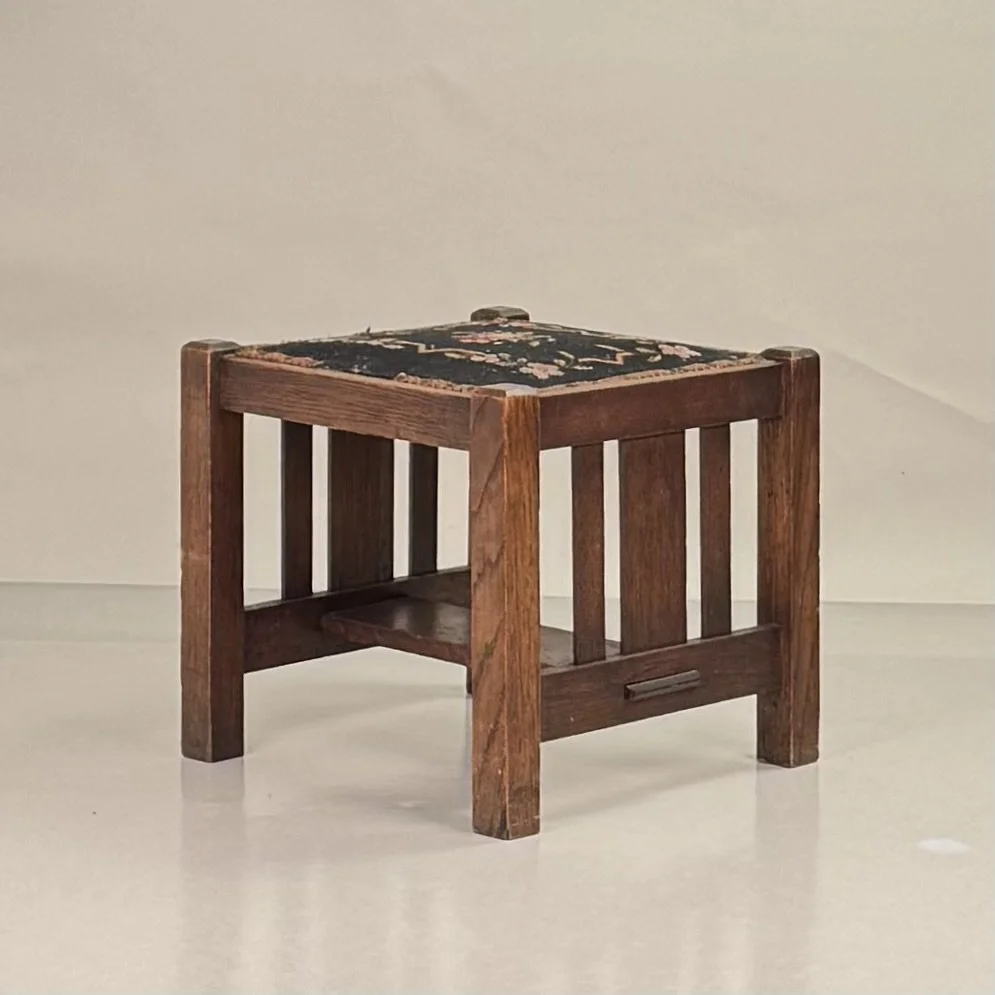 Arts Crafts Oak Stool-2.jpg