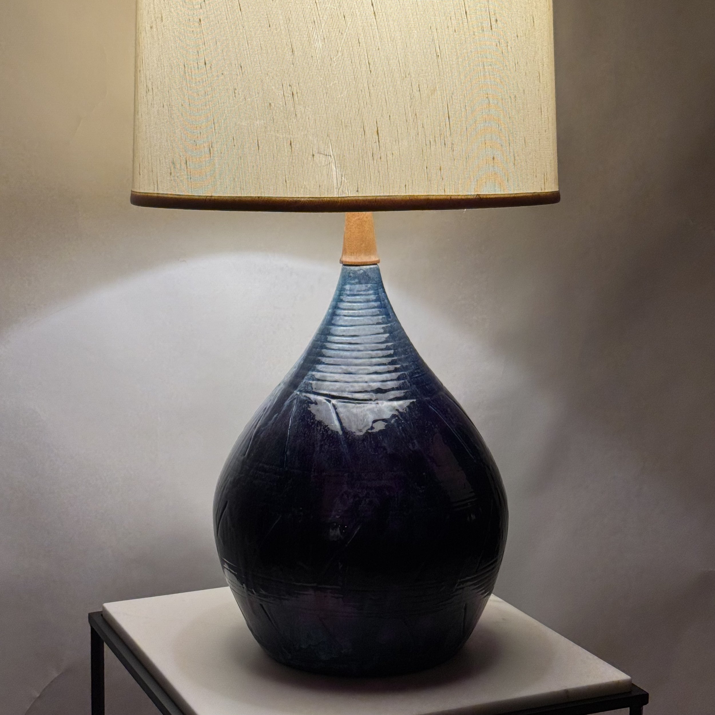 Large Blue Ceramic MCM Lamp-9.jpg