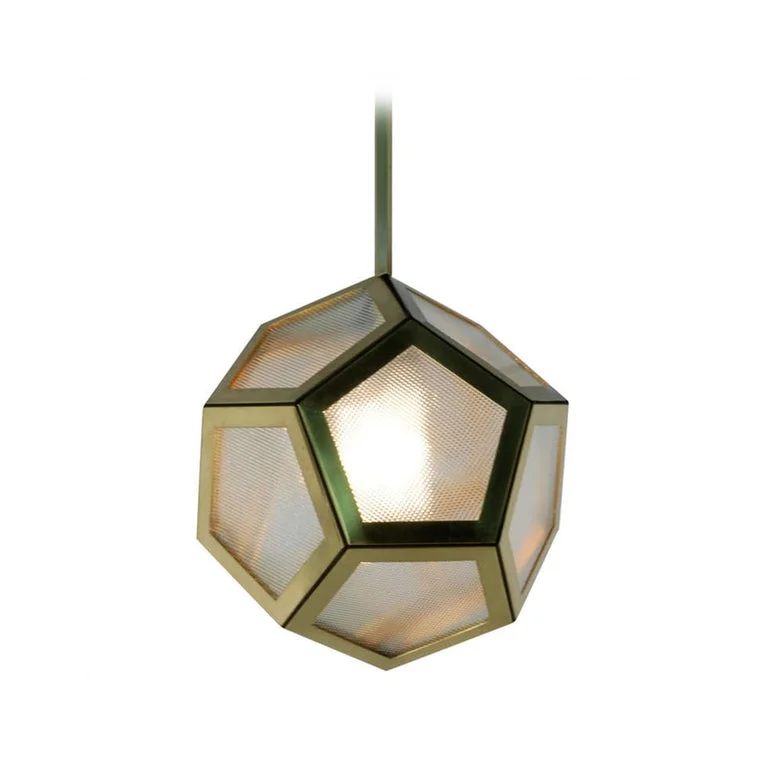 The Large Pentagone Brass And Glass Lantern Blend Interiors