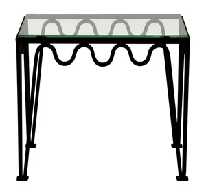 The Meandre Blackened Steel And Glass Side Table Blend Interiors