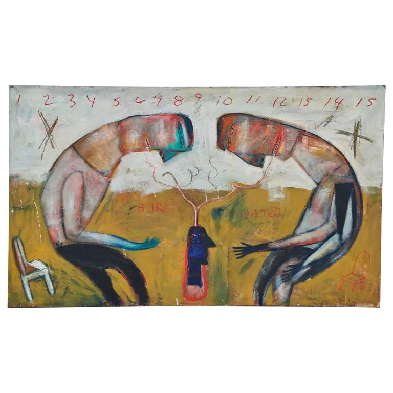 Large Oil on Canvas in the Style of Jean-Michel Basquiat