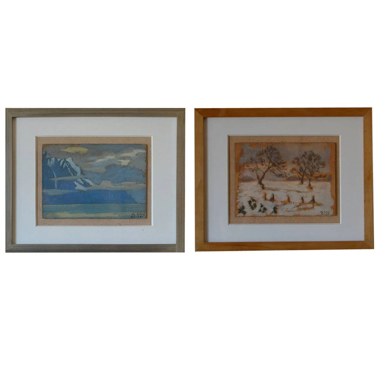 Rare Set of Two Framed Oil Paintings by Ivan da Silva Bruhns