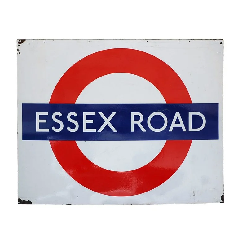 Original enameled London Underground subway sign