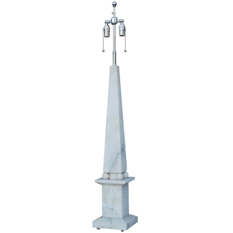 Spectacular Alabaster Obelisk Lamp